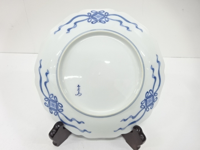  有田焼　今泉今右衛門造　色鍋島　篭花絵　額皿